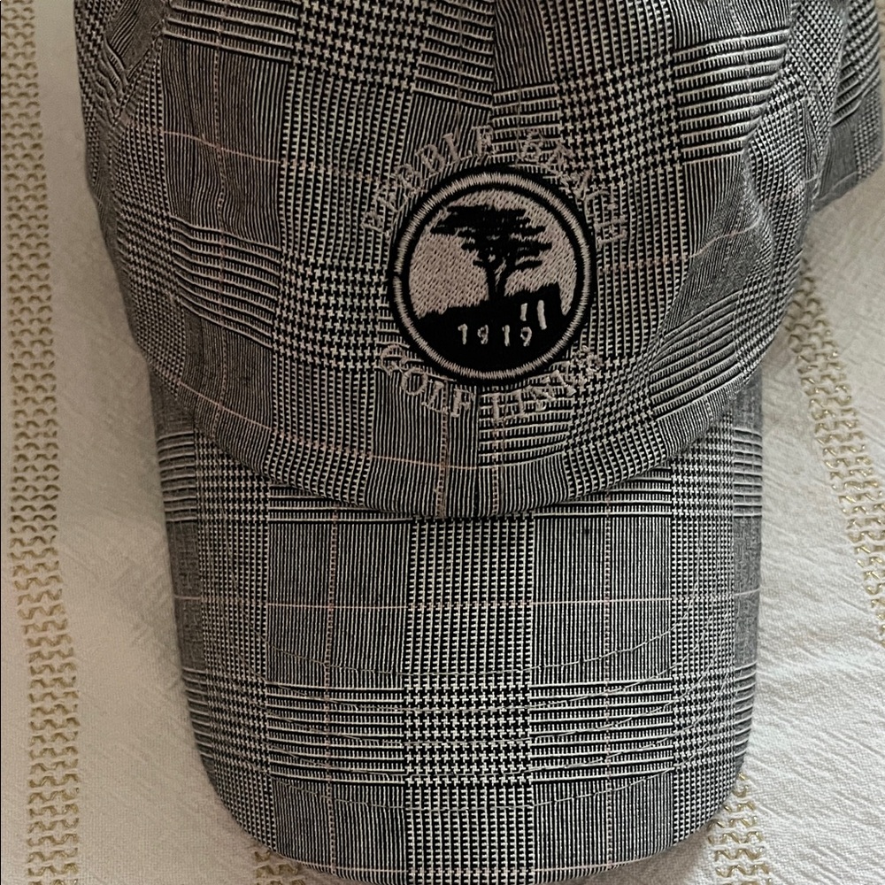 Rare Collector’s Pebble Beach Black and White Houndstooth Adjustable Hat